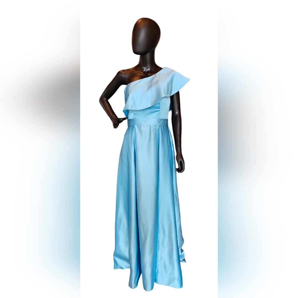 Hebeos Peacock Flutter One Shoulder Gown